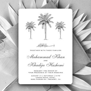 Invitación Palmeras datileras grises Boda islámica musulmana