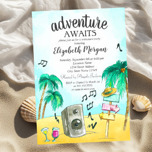 Invitación Palmeras de la fiesta de la playa