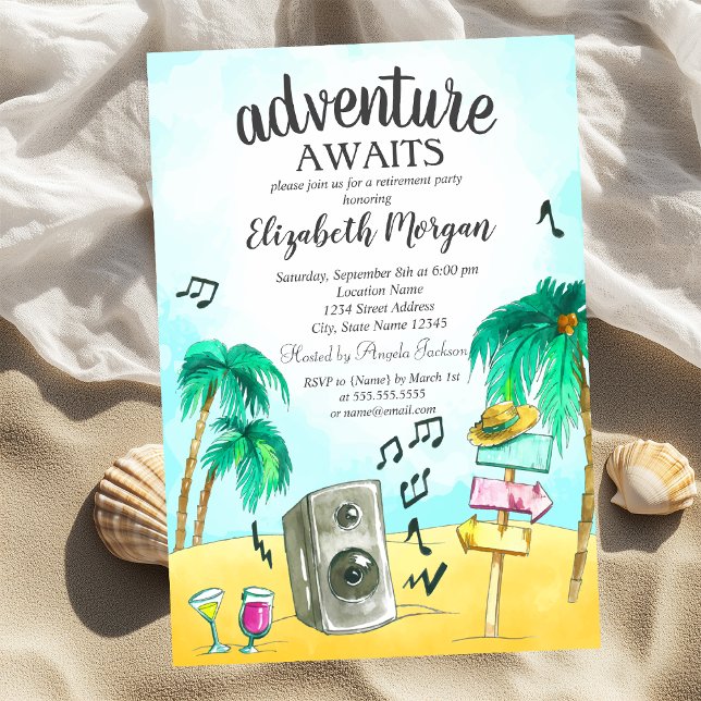 Invitación Palmeras de la fiesta de la playa  (Subido por el creador)