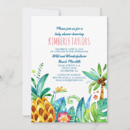 Invitación Palmeras de piña tropical de Baby Shower Beach