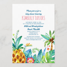 Invitación Palmeras de piña tropical de Baby Shower Beach