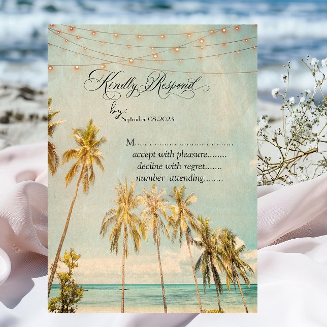 Invitación Palmeras de Playa Retro RSVP   (Subido por el creador)
