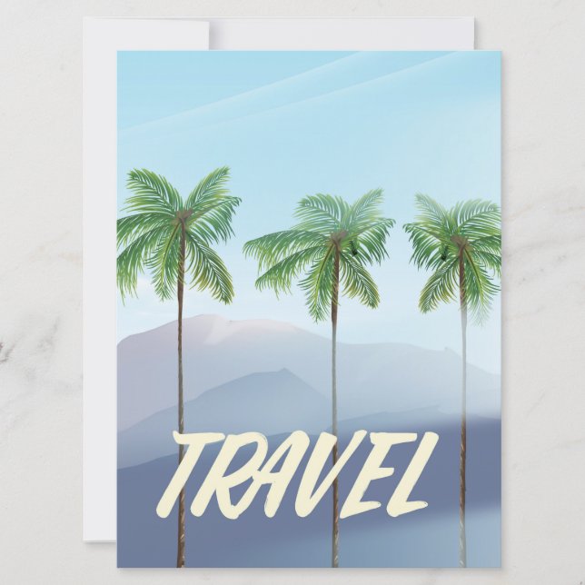 Invitación Palmeras de viaje (Anverso)