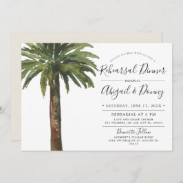 Invitación Palmeras Dusty | Fiesta de cena de ensayo Boda