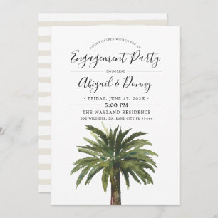 Invitación Palmeras Dusty   Fiesta de Engagement Beach