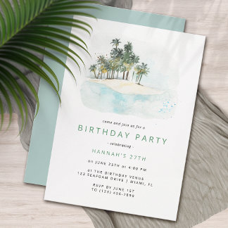 Invitación Palmeras | Fiesta de cumpleaños sencilla y moderna
