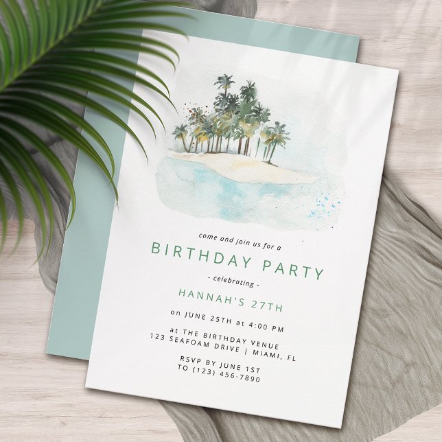 Invitación Palmeras | Fiesta de cumpleaños sencilla y moderna (Subido por el creador)