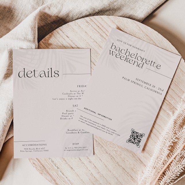 Invitación Palmeras minimales modernas | Bachelorette Weekend (Subido por el creador)