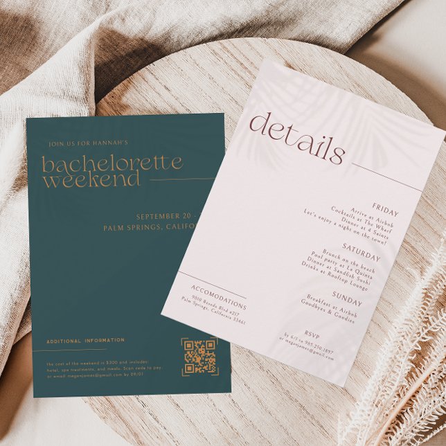 Invitación Palmeras minimales modernas | Bachelorette Weekend (Subido por el creador)