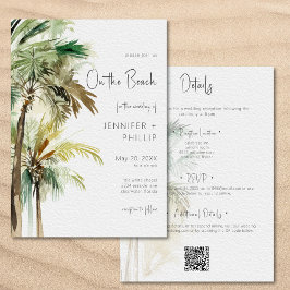 Invitación Palmeras modernas en la playa