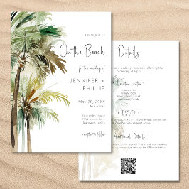 Invitación Palmeras modernas en la playa