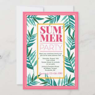 Invitación Palmeras para Fiesta de Verano