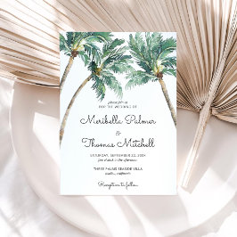 Invitación Palmeras Tropicales | Boda acuarela
