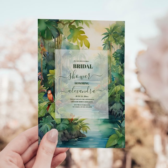 Invitación Palmeras Tropicales de Agua Ducha Boho Bridal (Subido por el creador)