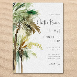 Invitación Palmeras Tropicales En La Playa Boda Moderno