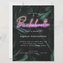 Invitación Palmeras Tropicales Lavish | Bachelorette Neon Lig