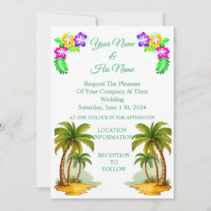 Invitación Palmeras Tropicales Thunder_Cove 