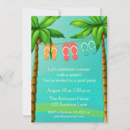 Invitación Palmeras y chancletas, Fiesta de verano