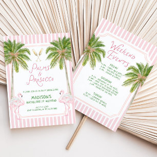 Invitación Palmeras y Prosecco Despedida de Soltera