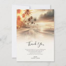 Invitación Palmeras y puesta de sol naranja en la playa Agrad