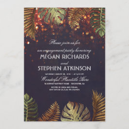 Invitación Palmeras y String Lights Beach Engagement Party
