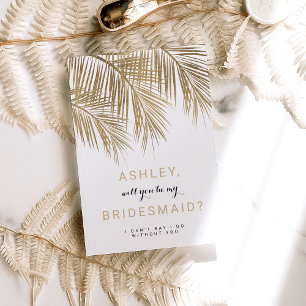 Invitación Palmilla dorada moderna Novia