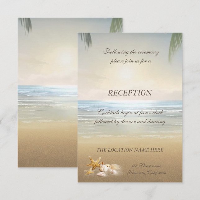 Invitación Palms Sunset Beach Recepción (Anverso / Reverso)