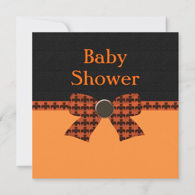 Invitación Palo anaranjado y negro Baby Shower (Anverso)