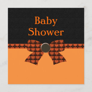Invitación Palo anaranjado y negro Baby Shower