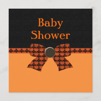 Invitación Palo anaranjado y negro Baby Shower