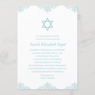 Invitación Palo azul elegante Mitzvah
