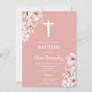 Invitación Palo de Rosa bautismo