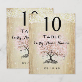 Invitación Palo Dogwood Heart Leaf Tree Table Number