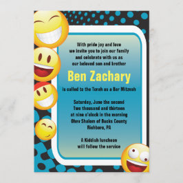 Invitación Palo FELIZ Mitzvah de la barra de la EMOJI