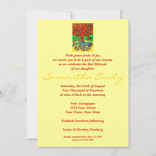 Invitación Palo Mitzvah: Los corazones crecen en vida del (Anverso)