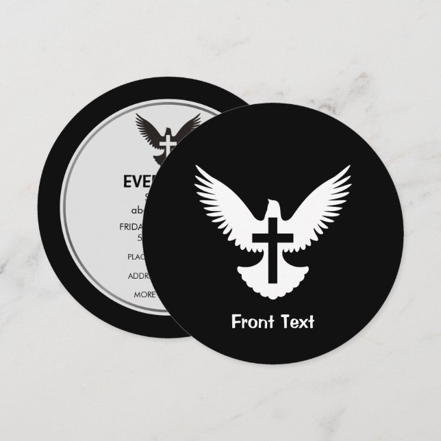 Invitación Paloma con la cruz (Anverso / Reverso)