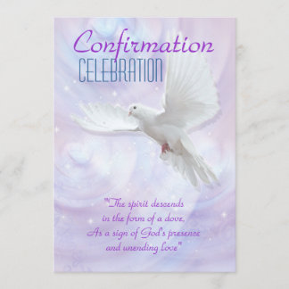 Invitación Paloma de confirmación religiosa