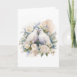 Invitación Palomas blancas de boda acuarela