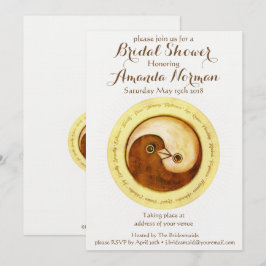 Invitación Palomas de YinYang en oro INVITAN DUCHA BRIDAL