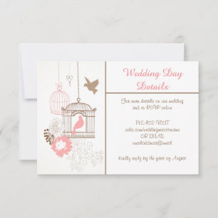 Invitación Palomas & Jaulas - Detalles del Día de la Boda