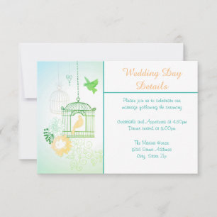 Invitación Palomas & Jaulas - Detalles del Día de la Boda