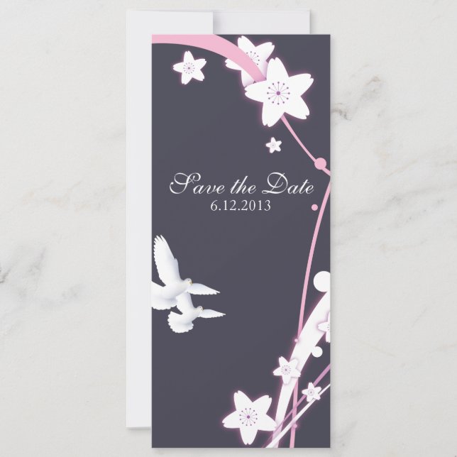 Invitación Palomas y flores (Anverso)