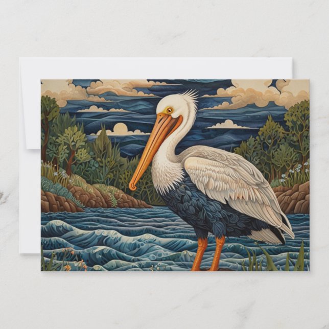 Invitación Palomino de gaviota de mar blanco (Anverso)