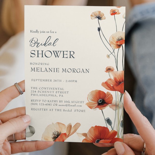 Invitación Pampas Autumn Beige Bridal Shower (Subido por el creador)