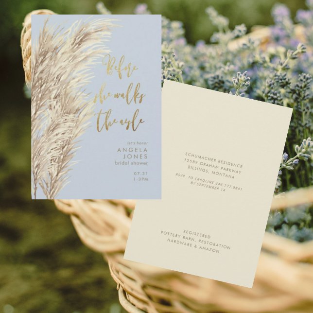 Invitación Pampas azules agitadas antes de caminar con ducha  (Subido por el creador)