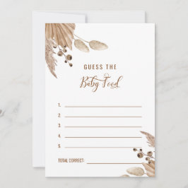 Invitación Pampas Baby Shower adivina la comida para bebé III