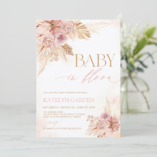 Invitación Pampas Baby Shower Floral Garden Baby en Bloom
