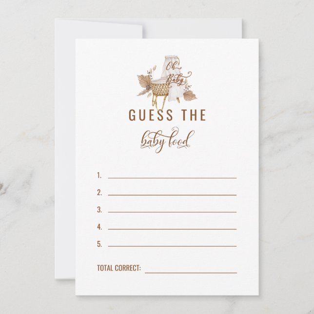 Invitación Pampas Baby Shower supongo que la comida para bebé (Anverso)