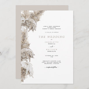 Invitación Pampas Beige Ambos Convierte A Los Padres Boda II