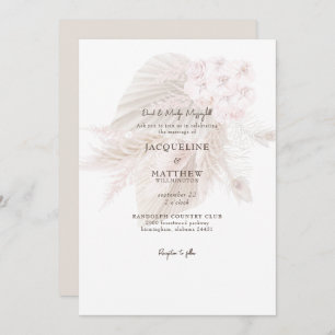 Invitación Pampas Boda de Padres de Novias Florales Rosa Amue